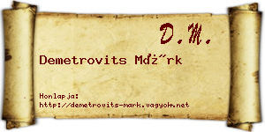 Demetrovits Márk névjegykártya
