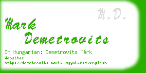 mark demetrovits business card